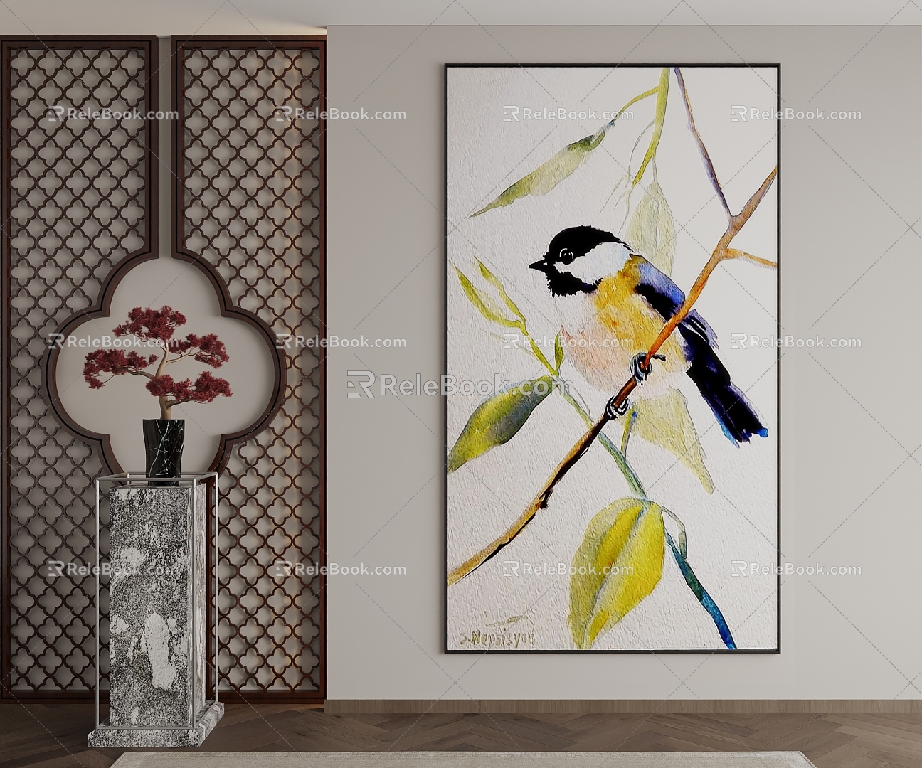 New Chinese Decorative Painting 3d model