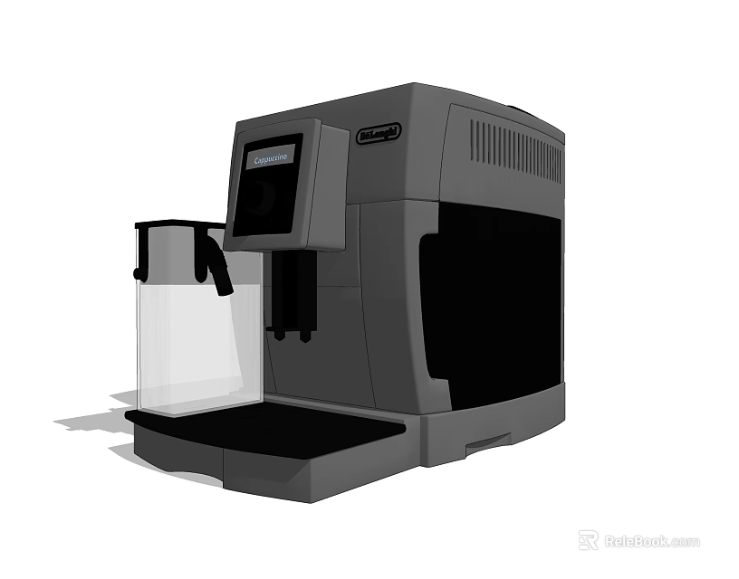 Modern Kitchen Coffee Machine With Digital Display And Sleek Black Design 3d model