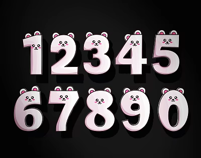 Cartoon digital silhouette decoration 3d model