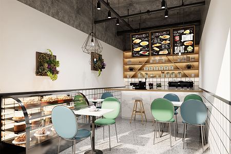 Modern Fast Food Restaurant 3d model