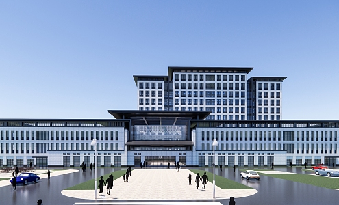 New Chinese Hospital Building Hospital 3d model