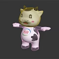 Cute Black And White Cartoon Cow Decorative Figure For Home Furniture With Yili Logo