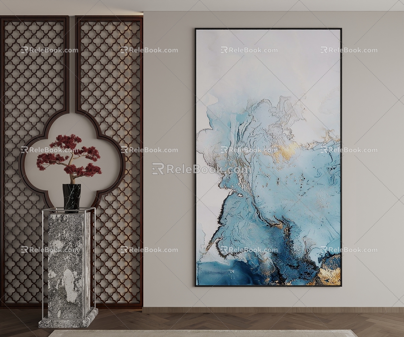 New Chinese Decorative Painting 3d model