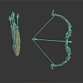 Traditional Bow and Arrow Weapon Set with Decorative Quiver and Feathered Arrows