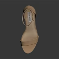 Simple Design Beige Sandals With Ankle Strap And Block Heel For Everyday Wear