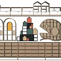 Creative Wooden Bookcase Designs Featuring House Fish Arch Shapes And Storage