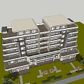 Modern Multi Storey Building Exterior With Balconies Large Windows And Green Plants