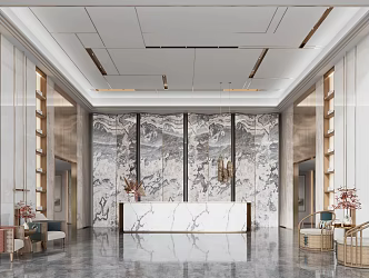 New Chinese Beauty Salon Hall Beauty Shop 3d model
