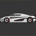 Silver And Black Sports Car With Rear Wing Red Wheels And Sleek Design