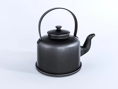 Sleek Black Kettle Daily Electrical Appliance With Handle And Spout Design 3d model