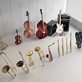 Varied Musical Instruments Collection With Violins Cellos Guitars Horns And Wind Instruments