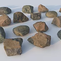 Various Natural Stones And Wooden Materials With Different Shapes And Textures