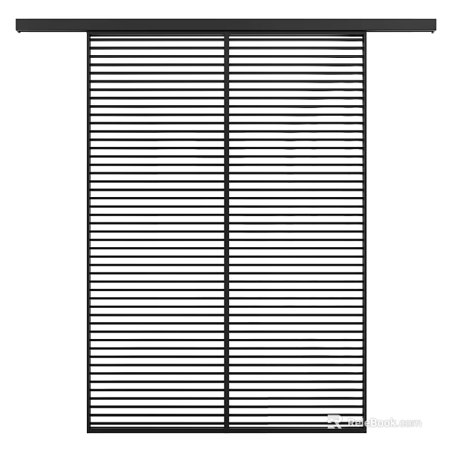 Modern Sliding Doors With Vertical Stripes For Home Interior Design 3d model 