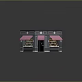 Cartoon Scene Corner Shop With Gray Building Pink Awnings Sign On Door And Window Displays