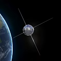 Satellite Orbiting Earth In Space With Night Lights And Continental View