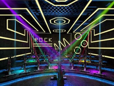 INDUSTRIAL LOFT GYM CYCLES ROOM 3d model