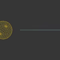 Circular Marble Sphere Component On White Marble Walls With Lighting Accents