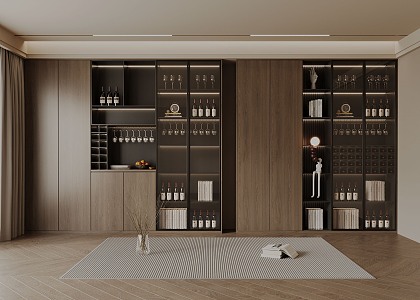 Modern Italian Light Luxury Wine Cabinet Ornaments 3d model