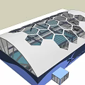 Indoor Swimming Pool With Lap Lanes Red Dividers Blue Benches And Spectator Stands