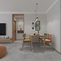 Modern Living and Dining Room Interior With Sofa Coffee Table Chandelier And Plants