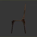 Ornate Metal Chair With Floral Leaf Patterns Intricate Back And Patterned Seat