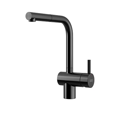 Modern Matte Black Kitchen Faucet With Gooseneck Spout And Single Handle 3d model