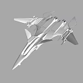 Futuristic Silver Fighter Jet with Streamlined Body and Advanced Aerodynamic Design