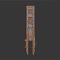 Brown Industrial Equipment With Vertical Layered Grid Design And Stand Base