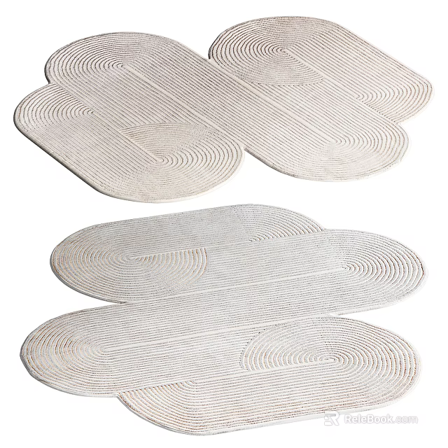 Modern Textured Stylish Rugs With Unique Shape And Weave Design For Home Decor 3d model 