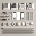 Various Air Conditioner Vent Designs With Different Shapes Grilles And Covers