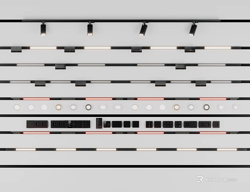 Modern Open Concept Kitchen Interior Design With Island Counter And Appliances 3d model