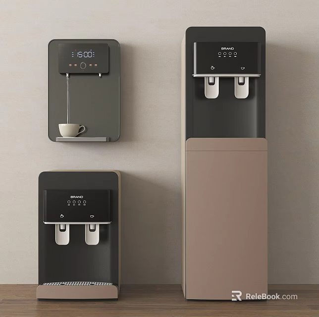 Modern Home Water Dispensers With Wall Mounted And Floor Standing Designs And Temperature 3d model 