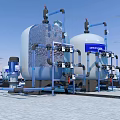 Industrial Equipment Featuring Large Storage Tanks Piping Systems And Mechanical Components