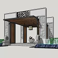 new chinese style gate 3d model