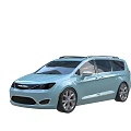 Light Blue Modern Minivan With Roof Rack And Stylish Alloy Wheels