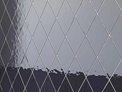 Structural Components Featuring Diamond Grid Pattern And Reflective Surface On Dark Base 3d model