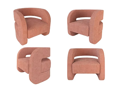 Modern Curved Armrest Single Sofa With Sleek Design And Comfortable Seat 3d model