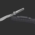 Tactical Dagger With Metal Handle And Textured Black Sheath For Self Defense