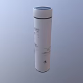White LOUTANI Cup With Minimalist Design Cylindrical Shape And Sketch Pattern 3d model