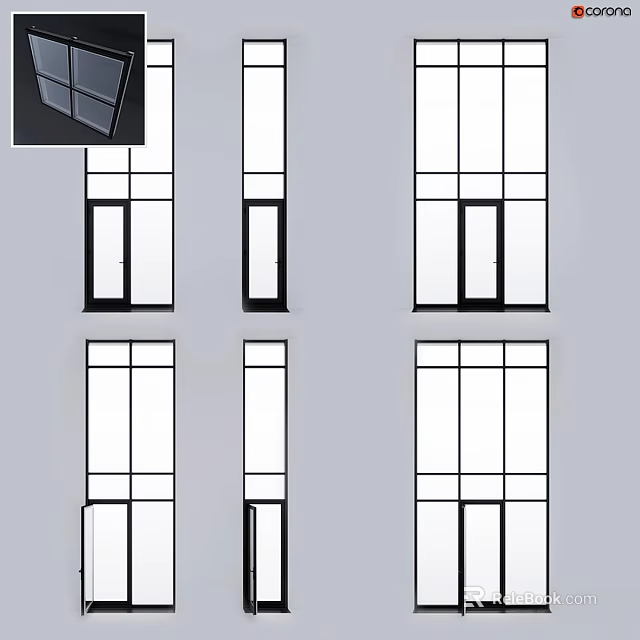 Modern Casement Windows With Aluminum Frames And Energy Efficient Design 3d model 
