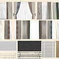 Various Types Of Curtains And Window Treatments In Different Colors And Materials
