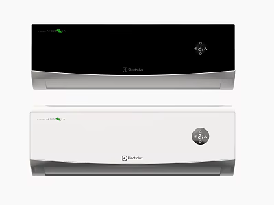 Sleek Black and White Air Conditioner Fan with Modern Design and Cooling Features 3d model