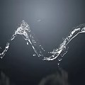 Dynamic Wavy Water Fountain With Crystal Clear Splashes On Dark Background