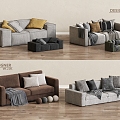 Modern Double Sofa Sofa Living Room Sofa Multi-Person Sofa 3d model