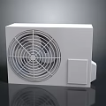 White Computer Cooling Fan Unit With Grille And Control Panel Device 3d model