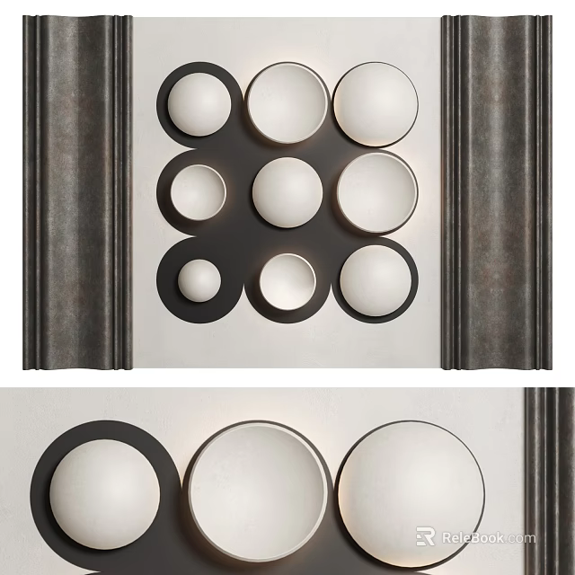 Wall Hanging With Circular Shapes And Decorative Sides 3d model