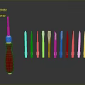 Red Handle Screwdriver With Various Types Of Screwdriver Bits Displayed