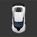 White Supercar With Sleek Design Black Rear Spoiler And Blue Windows