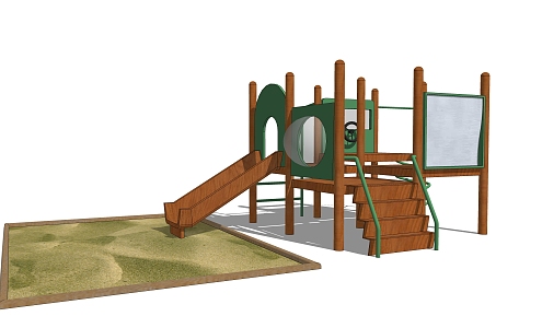 Modern slide children slide bunker 3d model