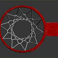 Red Rim Basketball Hoop With White Net And Wall Mounted Structure 3d model